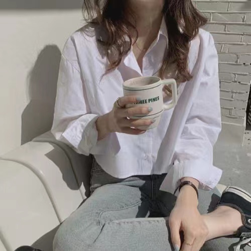 Áo sơ mi SUXI dài tay dáng rộng phong cách Hàn Quốc giản dị thời trang xuân thu dễ phối đồ