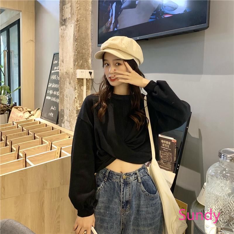 Áo Sweatshirt Tay Dài Thời Trang Mùa Thu Phong Cách Hàn Quốc Màu Sắc Tùy Chọn Dành Cho Bạn Nữ | BigBuy360 - bigbuy360.vn