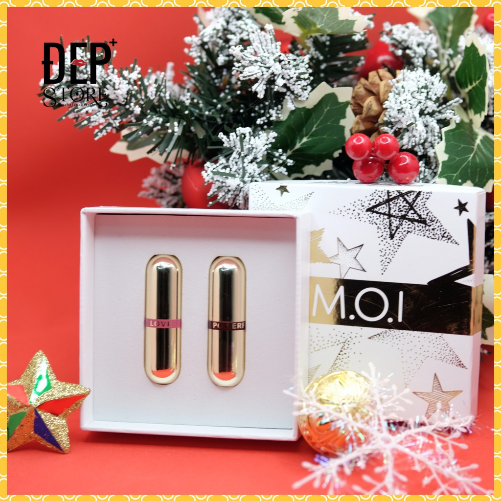 Son Thỏi Mini - Set 2 Thỏi Son Love M.O.I Hồ Ngọc Hà - Golden Gift