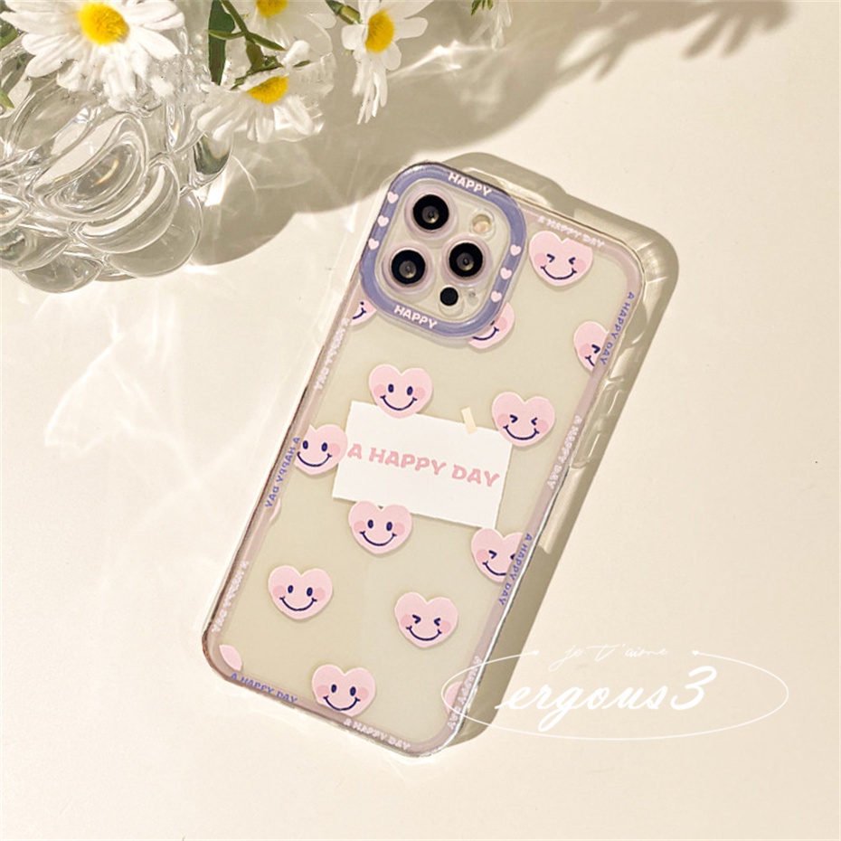Ốp Điện Thoại Mềm Họa Tiết Trái Tim Hoạt Hình Cho iPhone 14 13 12 11 Pro Max SE2020 X XR Xs Max 7 8 6 6s Plus