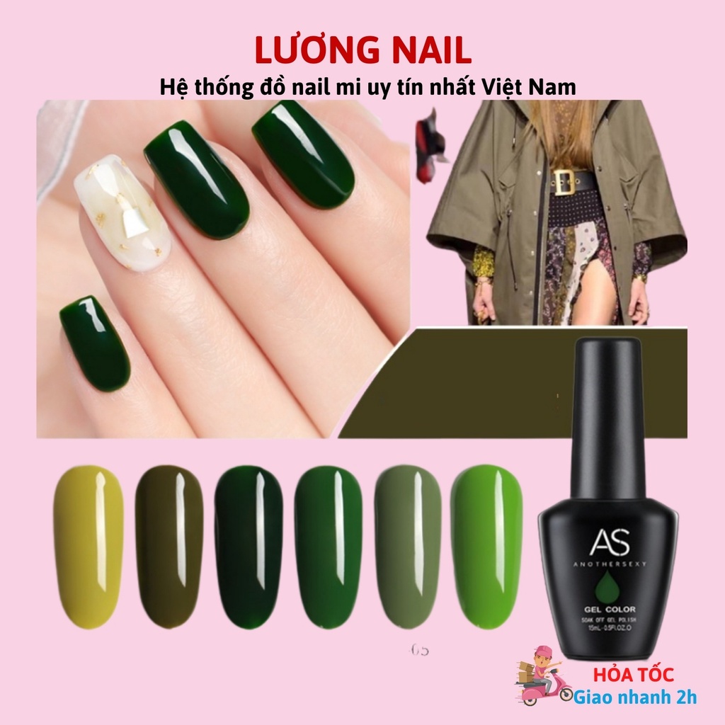 Sơn gel AS sơn móng tay gel tone màu xanh mùa hè phụ kiện nail charm nail mã OG