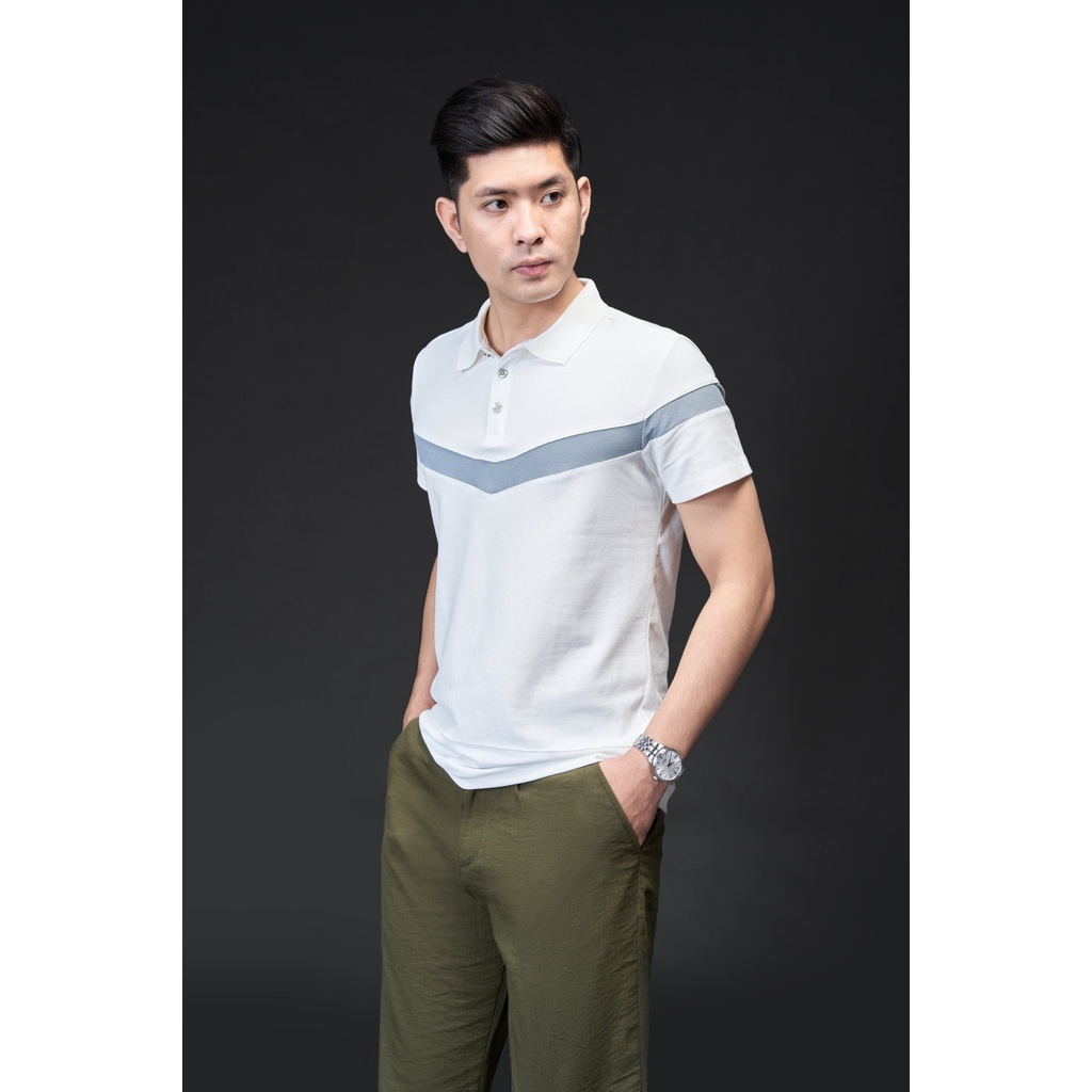 Áo T-shirt Polo, áo phông nam, áo ngắn tay, áo cộc tay nam Phối ngực Cotton 100% VNXK MUSLAND (APML20003)Nhẹ và Mát mẻ