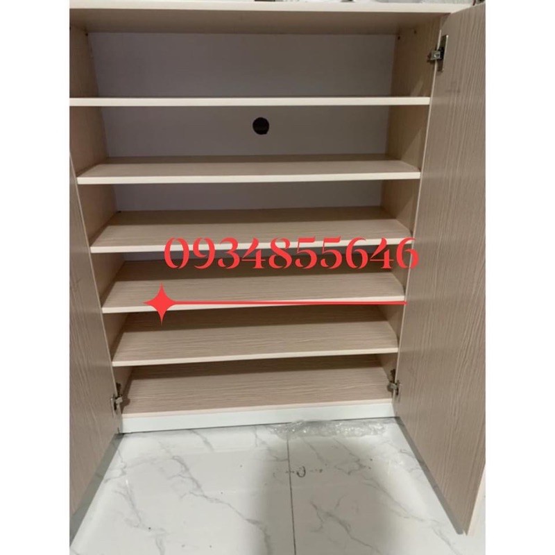 Tủ giày nhựa đài loan 2 cánh 83x103 màu vân gỗ