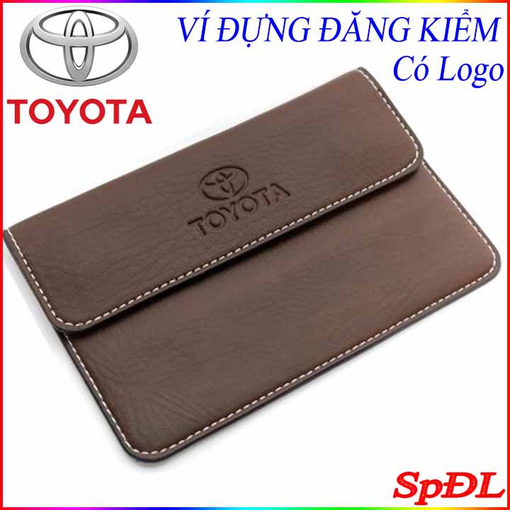 Ví đựng giấy tờ ô tô, đăng kiểm, bằng lái in dập nổi logo hãng xe Toyota kích thước 19x12cm