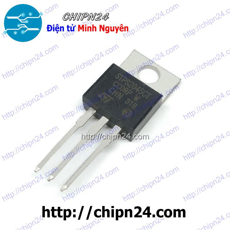 [1 CON] Diode STPS2045CT TO-220 20A 45V (STPS2045 STPS 2045 2045CT) [Diode Schottky]