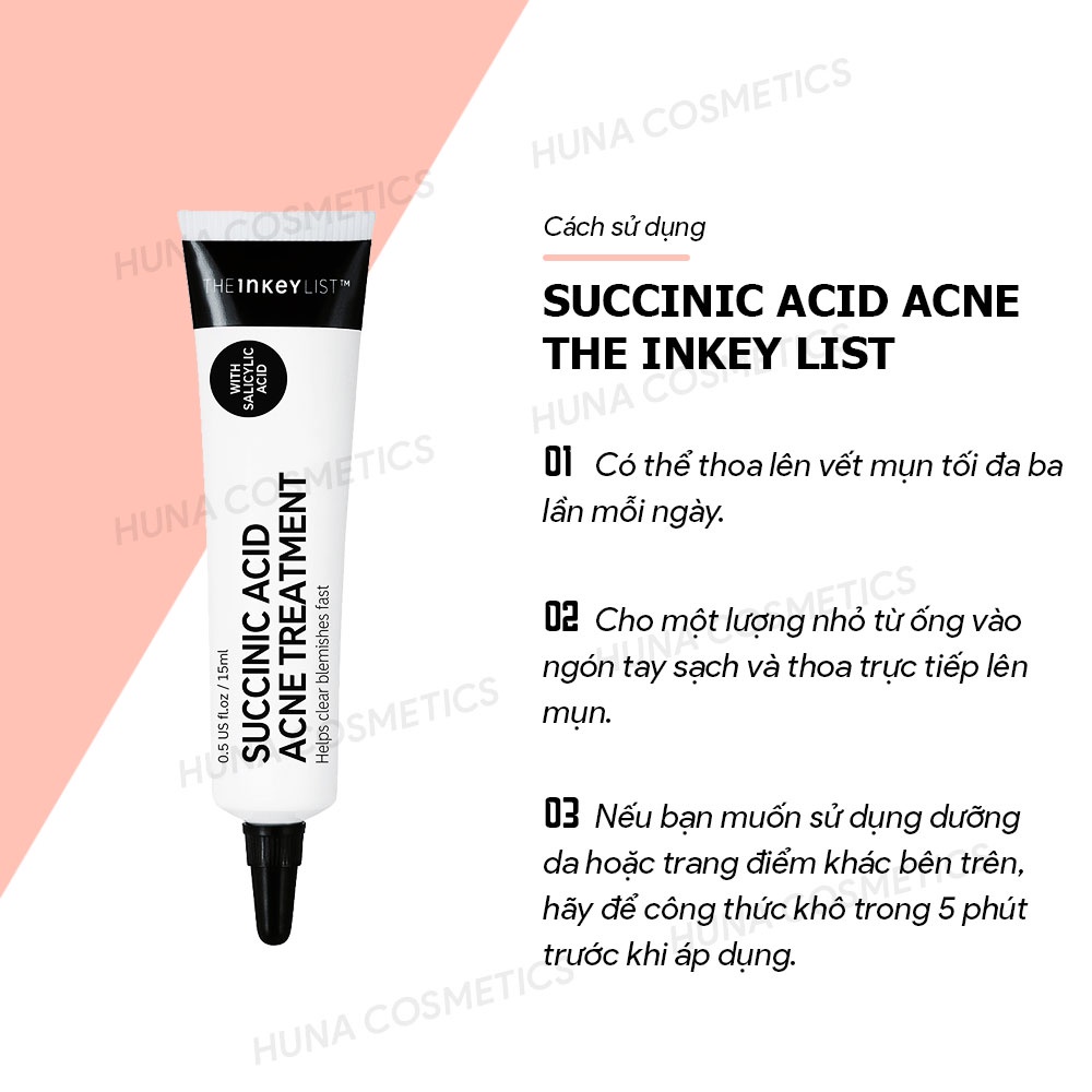 [BILL SEPHORA] KEM CHẤM MỤN SUCCINIC ACID ACNE TREATMENT THE INKEY LIST 15ML