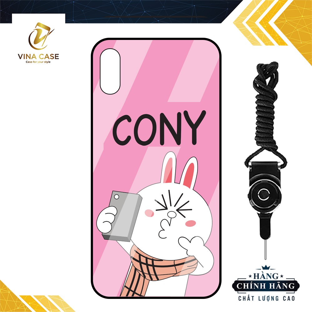 Ốp lưng Vina Case dành cho Vsmart Joy 3/Active 3/Bee 3/Star/Live/...hình Brown Cony kính cường lực 9H-Tặng kèm dây đeo