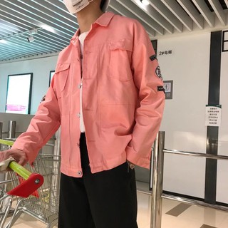 Setsuna.Sora - Áo khoác bò jeans hồng mỏng 082