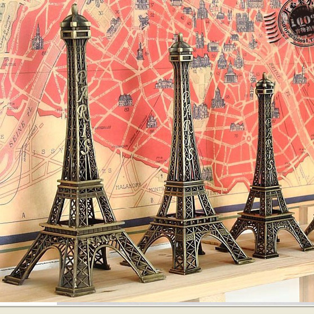 Mô hình tháp eiffel từ kim loại phong cách vintage dùng trang trí