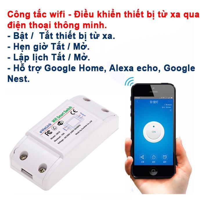 Công tắc thông minh Sonoff Basic (eWelink) SH215 điều khiển từ xa qua WIFI, 3G, 4G SIGATO SGT679