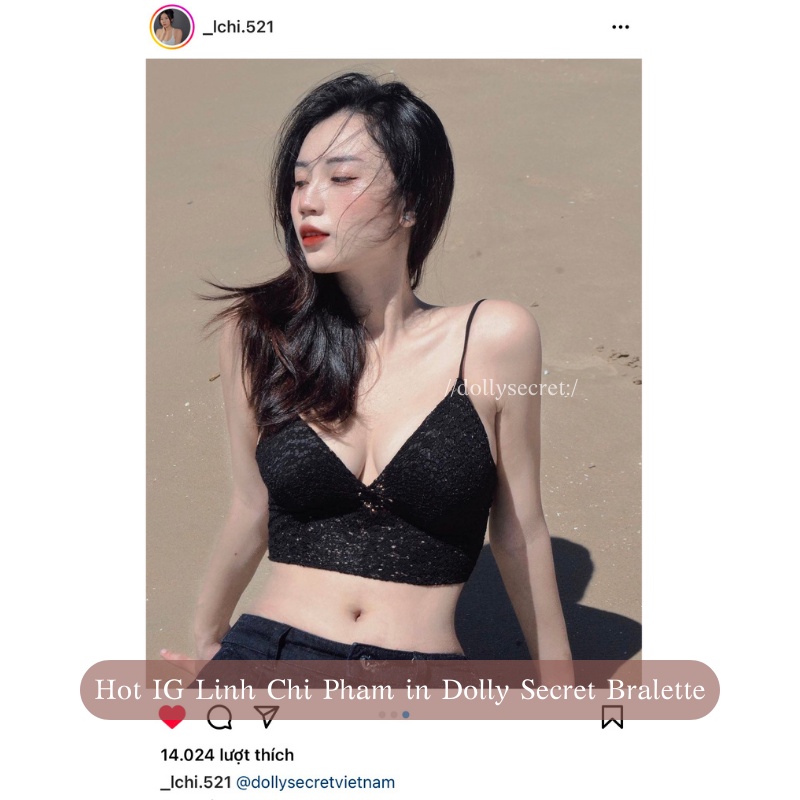 Áo Bra ren nữ có đệm ngực sexy lưng chun co dãn cao cấp 2 màu đen trắng DOLLY SECRET A18