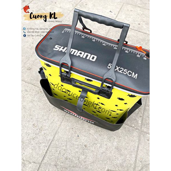 Thùng Shimano cứng cao hình cá (50cm x 25cm)