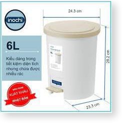 Thùng Rác Nhựa , Đạp Chân Nắp Tròn inochi 6L 12 Lít Sọt Rác Văn Phòng mini thông minh THRT6L