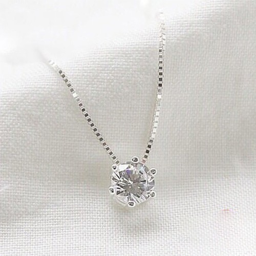 Dây Chuyền Bạc Ý TNC JEWELLERY Nụ Đá Trắng Lấp Lánh