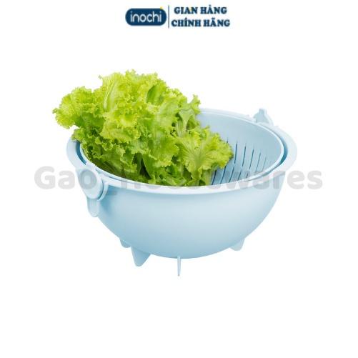 Bộ thau rổ xoay đa năng Yoko 28cm, nhựa nguyên sinh, chắc chắn, bền đẹp - Giao màu ngẫu nhiên