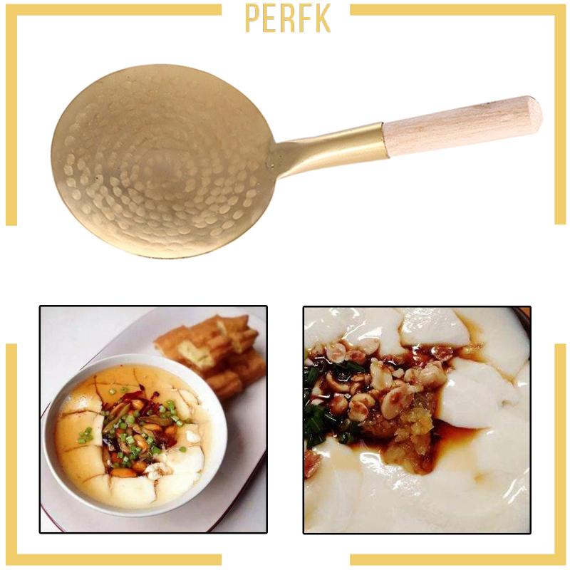 Muỗng Múc Đậu Phụ Với Tay Cầm Bằng Gỗ Tiện Dụng Cho Gia Đình / Nhà Hàng