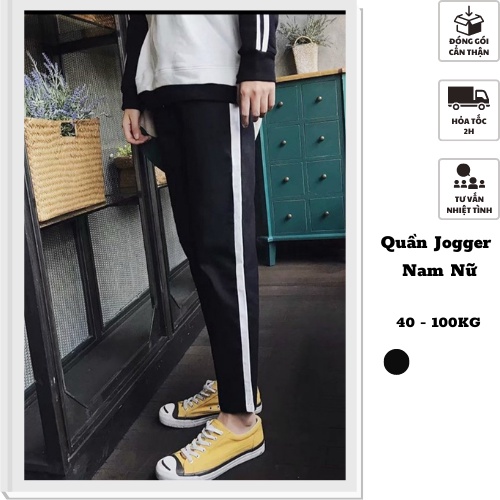40-95kg Quần jogger 1 sọc ống suông nam nữ thời trang bigsize Sói Store