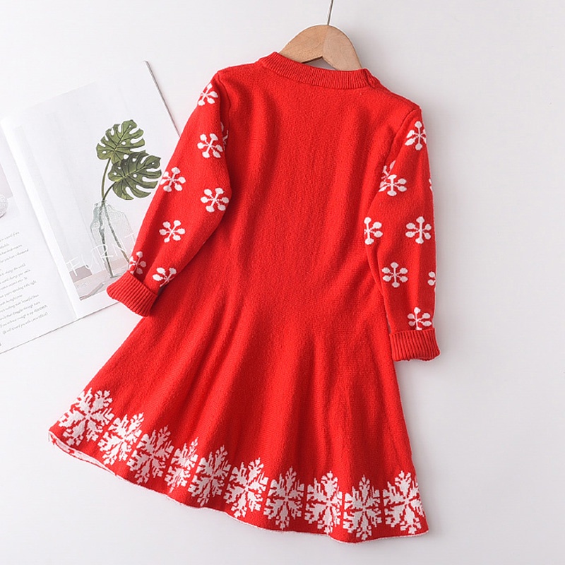 Đầm len BEAR LEADER họa tiết giáng sinh dễ thương thời trang mùa đông cho bé gái 3-7 tuổi