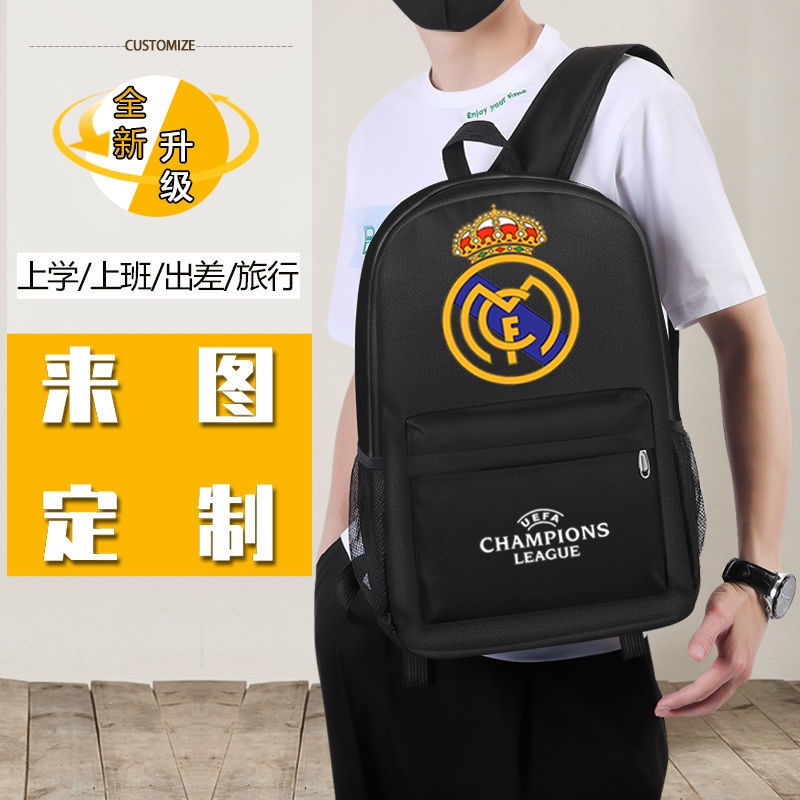 Bán Chạy Ba Lô Đi Học / Du Lịch Họa Tiết Logo Đội Bóng Real Madrid C Romassey
