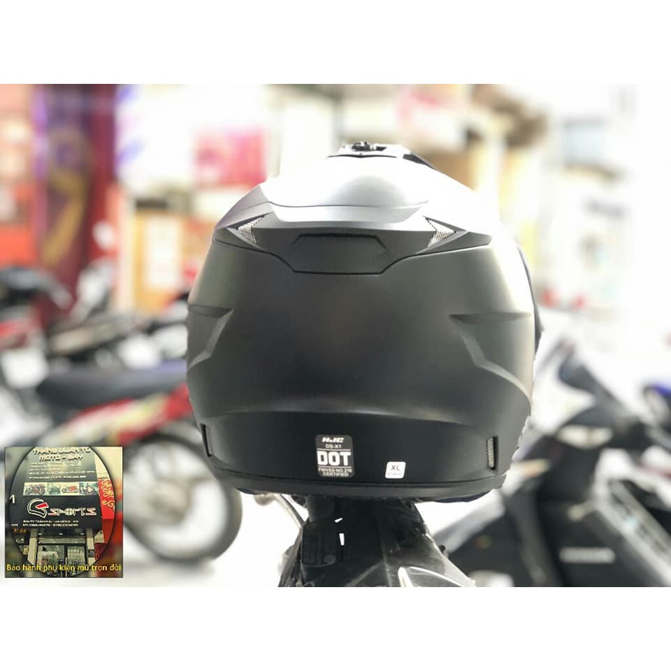 Mũ bảo hiểm FullFace Dual Sport HJC DS-X1 Solid Black Adventure - Mũ cào cào, chuyên Motor địa hình,phượt