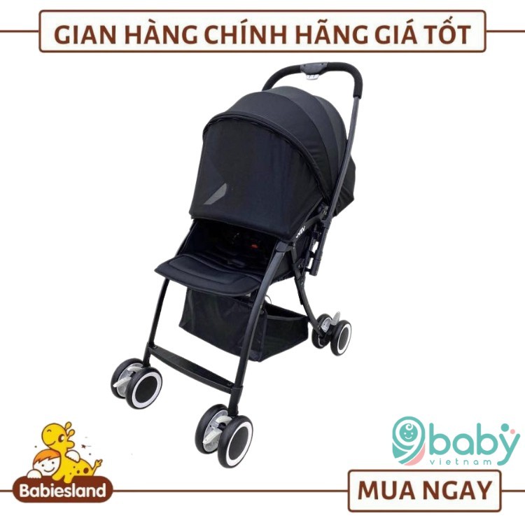 DEAL HOT !! Xe đẩy 2 chiều 3 tư thế VOVO TRAVEL Tặng kèm màn chống muỗi + chiếu điều hoà - ĐEN