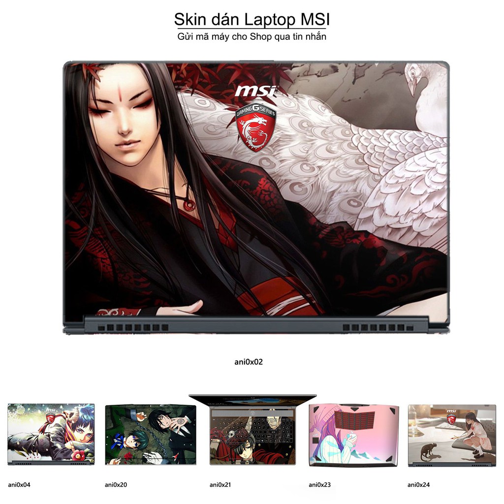 Skin dán Laptop MSI in hình Anime (inbox mã máy cho Shop)