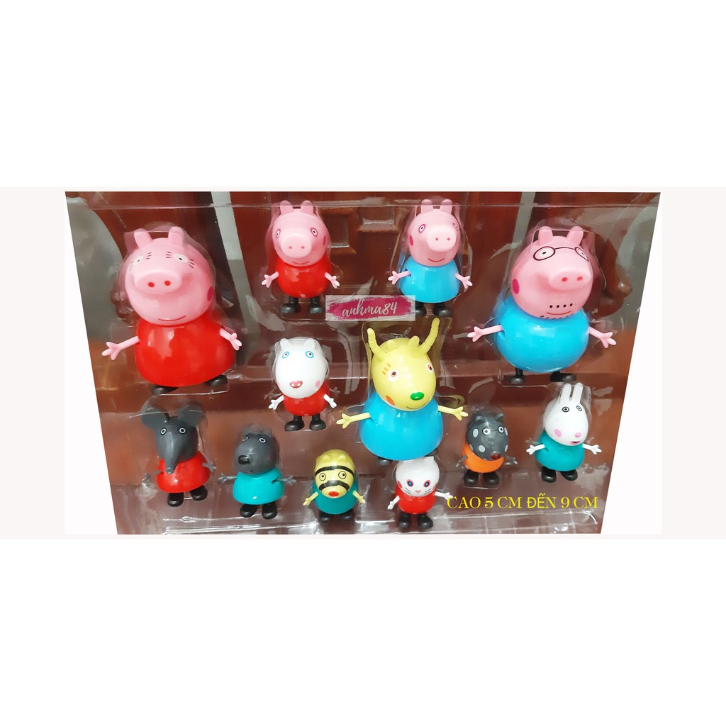 ĐỒ CHƠI BỘ HEO PEPPA PIG - GỒM 12 CON - NO.333.90 - KÈM ẢNH THẬT!