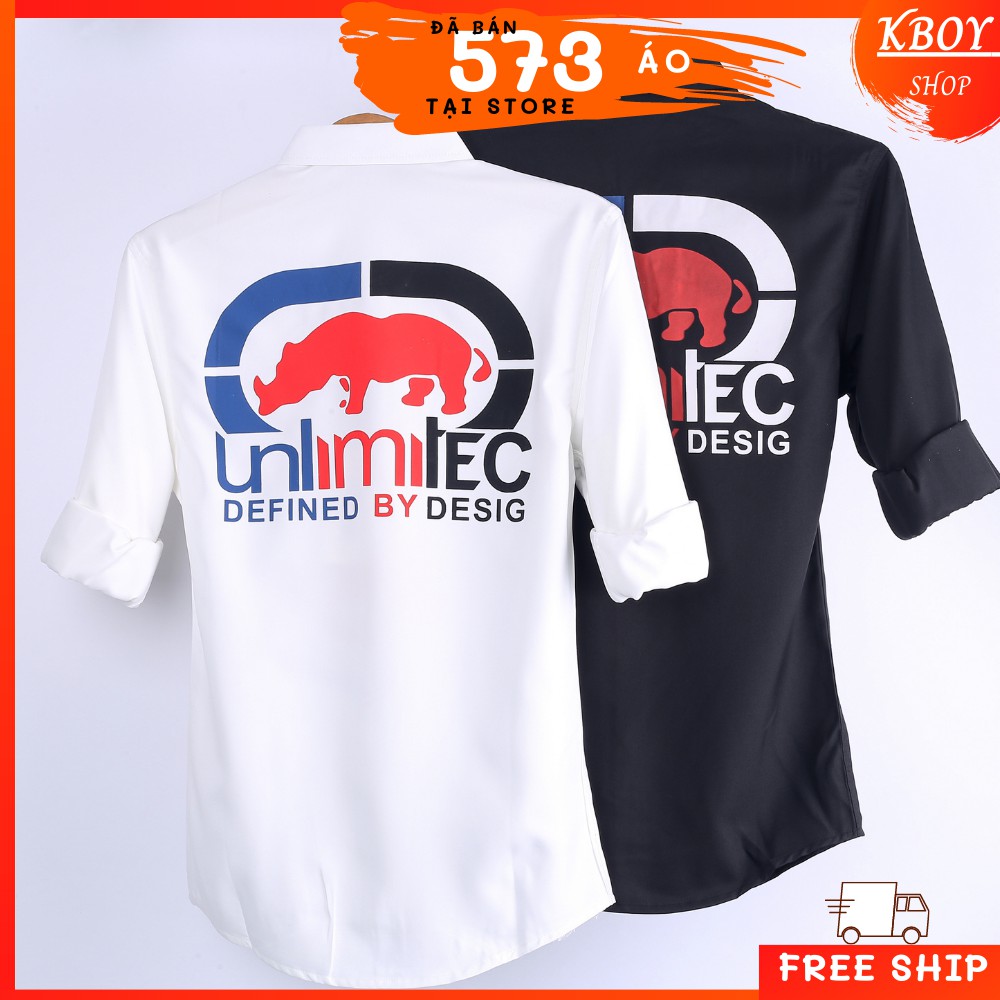 Áo sơ mi tay dài họa tiết tê giác hàng quảng châu cao cấp 2 màu TRẮNG/ĐEN thích hợp mặc dạo phố, du lịch - 2922 | BigBuy360 - bigbuy360.vn