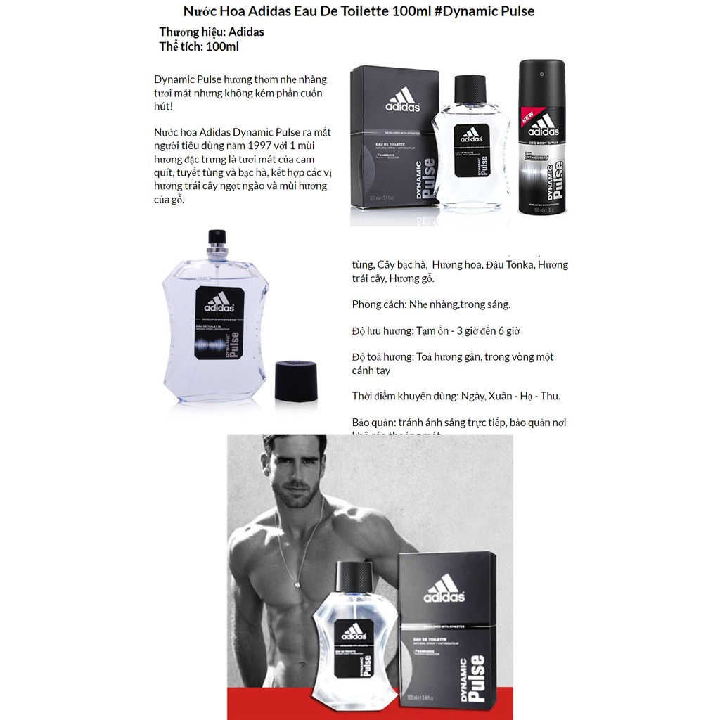 Nước Hoa ADIDAS Eau De Toilette 100ml #Dynamic Pulse | BigBuy360 - bigbuy360.vn