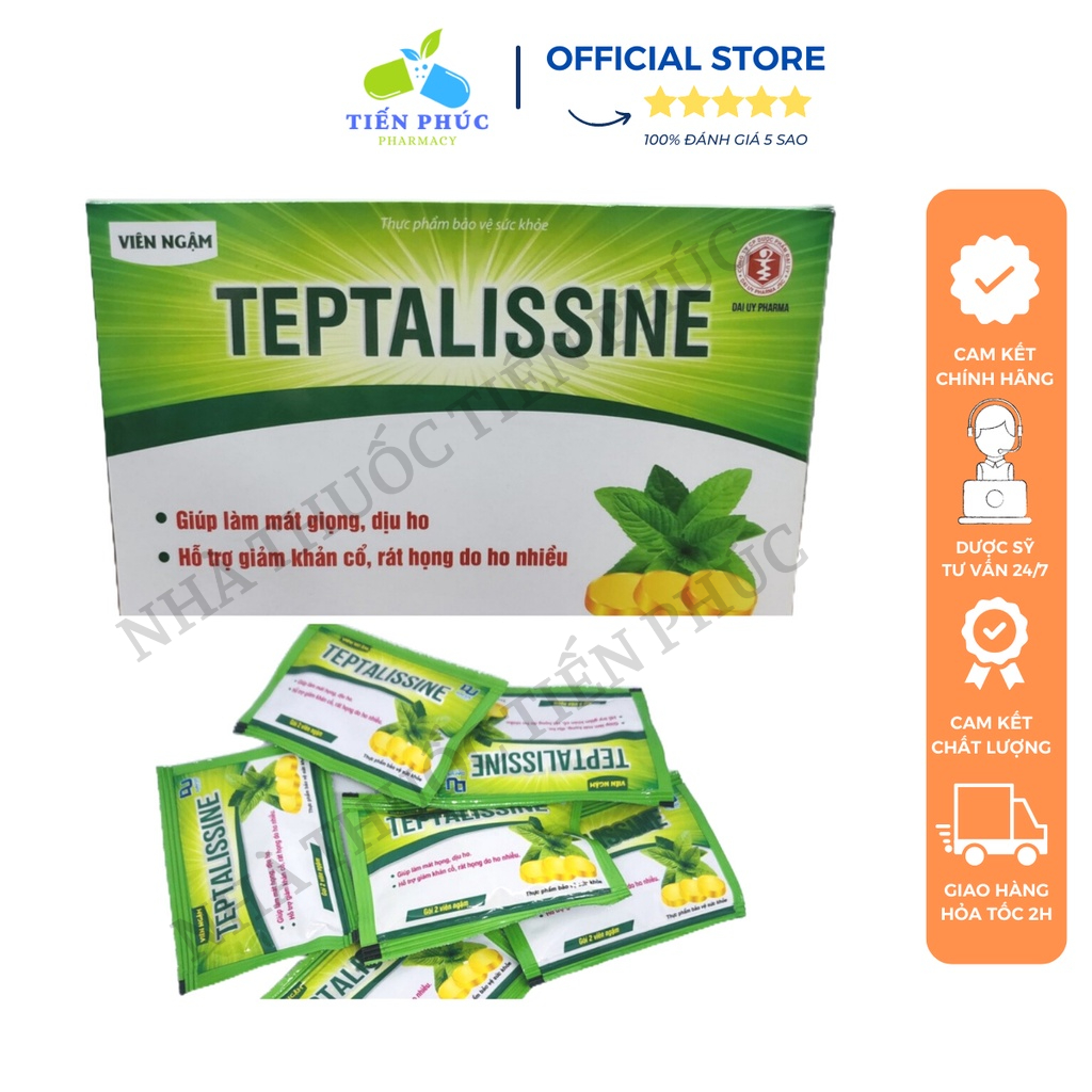 Kẹo ngậm ho TEPTALISSINE - Giúp giảm ho, mát họng