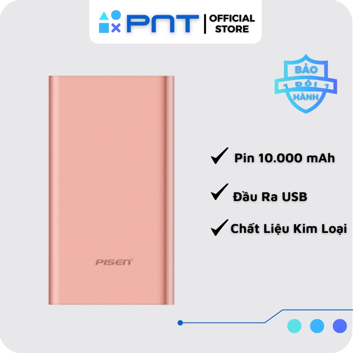 Pin sạc dự phòng Pisen D219 10000mAh (Chất liệu kim loại)