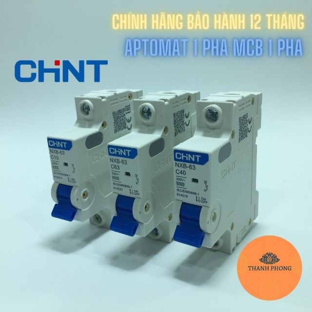 Aptomat MCB 1 Pha NXB-63 Chint Chính Hãng Bảo Hành 12 Tháng