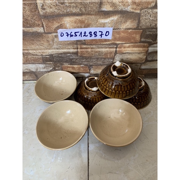 Sét 5 chén xưa màu mở gà 11 cm