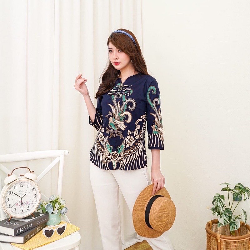Đồ Co Giãn Bằng Cotton Cao Cấp Màu Xanh Nước Biển Dành Cho Nữ