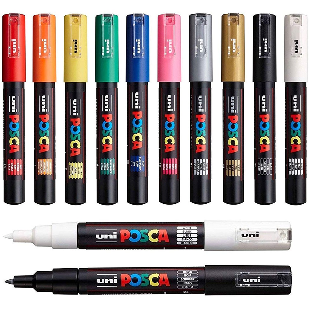 Bút sơn vẽ trên nhiều chất liệu Uni Posca PC-1M - Ngòi nhỏ 0.7mm