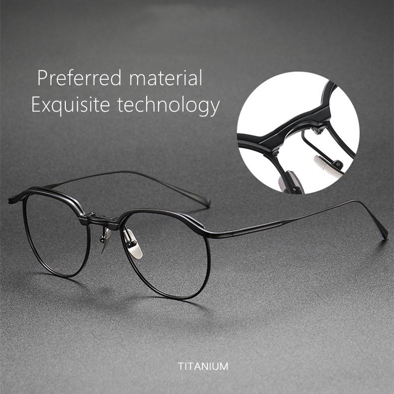 Mắt Kính Gọng Cong Tròn Bằng Titan Nguyên Chất Phong Cách Boston Nhật Bản Mới 2022 Cho Nam Và Nữ