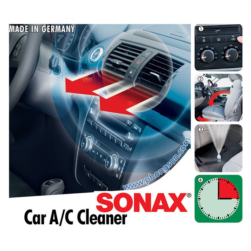 Khử mùi diệt khuẩn điều hòa xe hơi Sonax Car A/C cleaner counter display 100ml