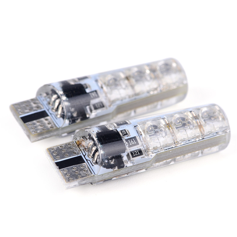 Colorfulswallowfly 2x T10 6SMD 5050 RGB LED Car Wedge Side Light Reading Lamp Bulb + Remote C CSF