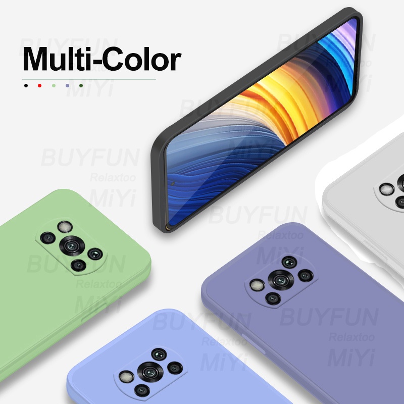 Ốp điện thoại silicon mềm viền vuông cho Xiaomi Poco X3 Pro Pocco X 3 Pro Poko X3Pro Pocox3