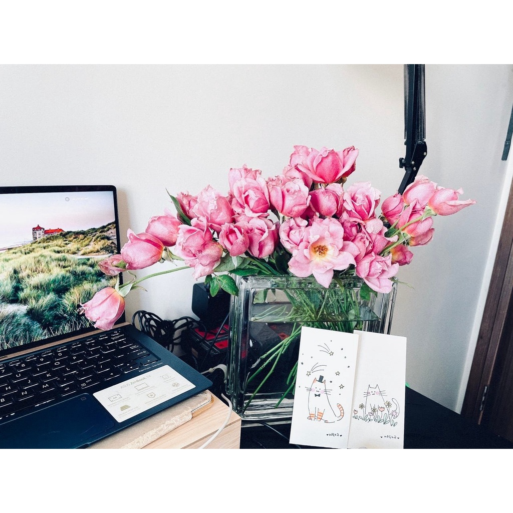 Lọ hoa thủy tinh vuông