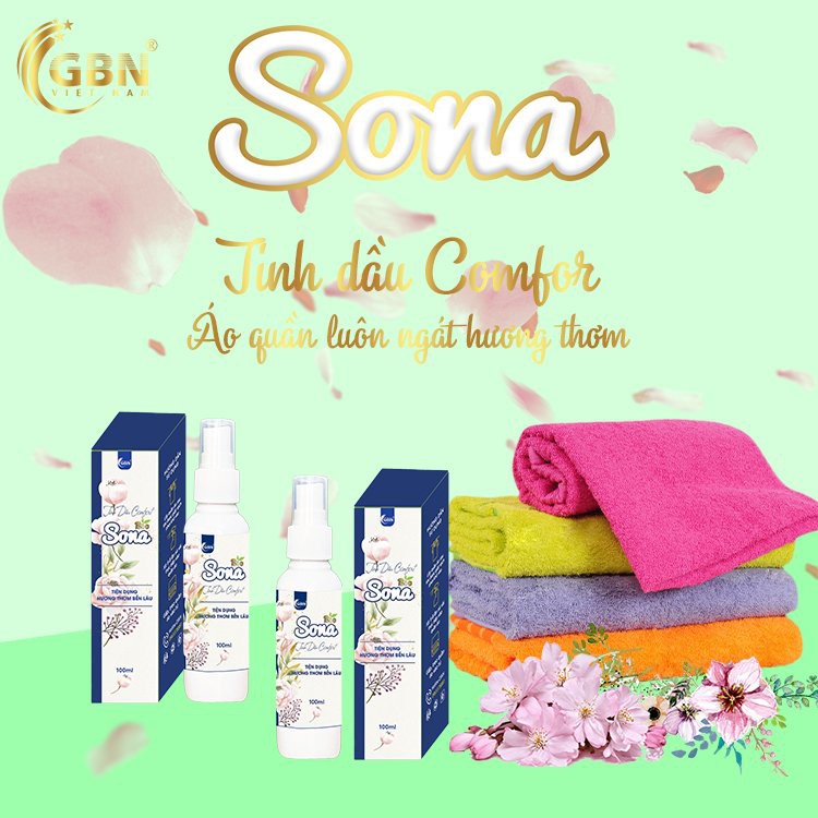 Combo 3 chai xả vải khô sinh học SoNa - Hương Comfort