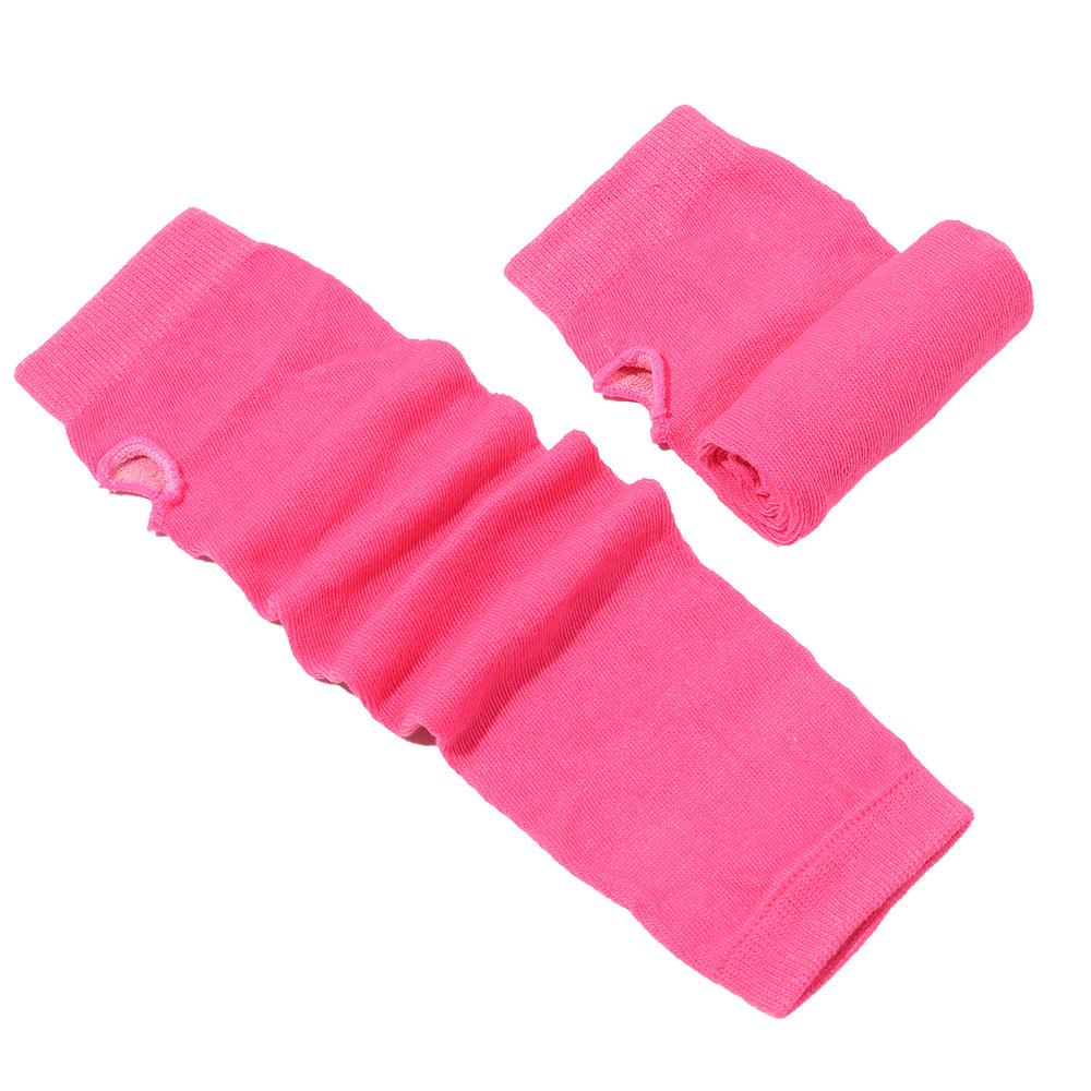 YVE Găng Tay Cotton Dài Hở Ngón Họa Tiết Kẻ Sọc