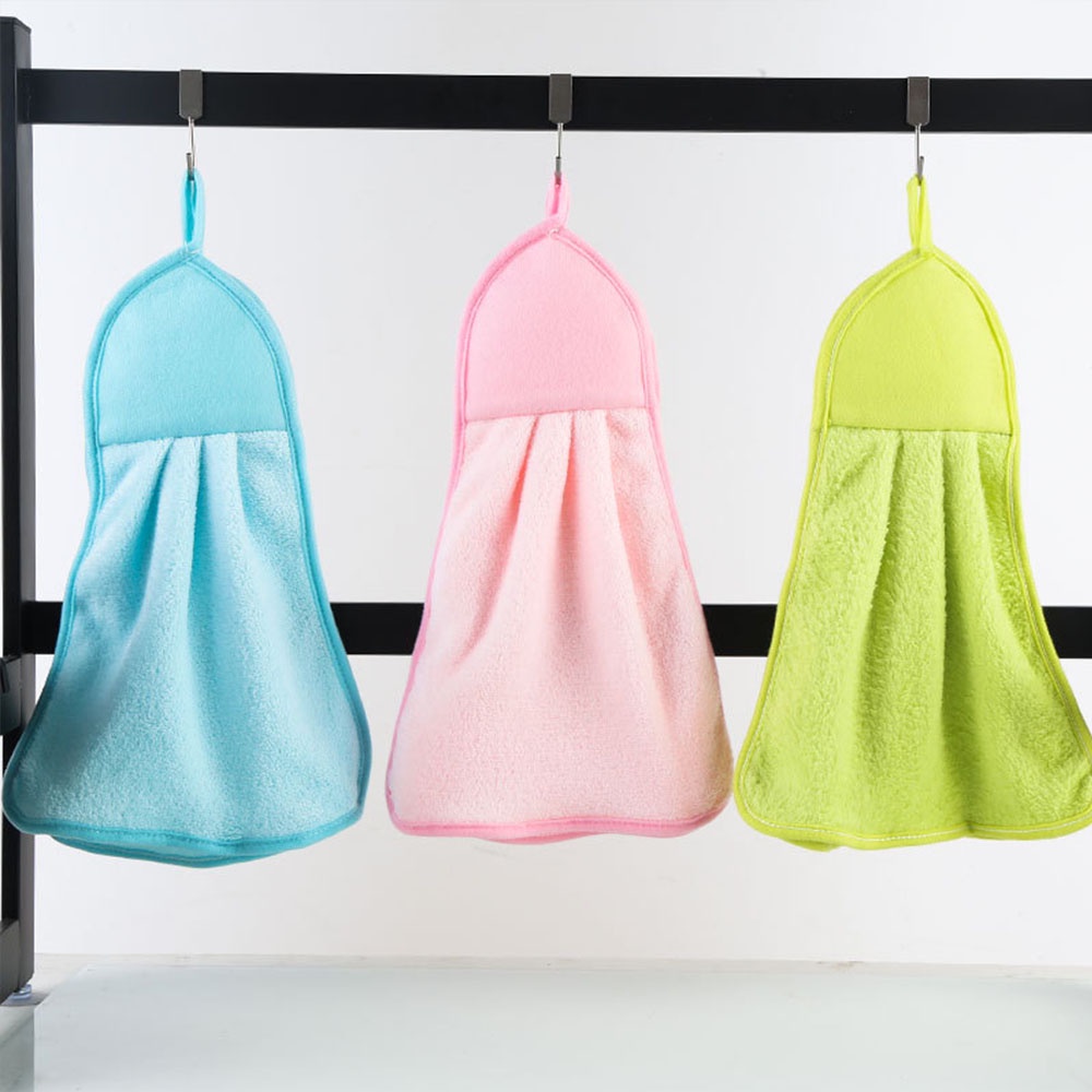 Khăn Lau Tay Treo Tường Bằng Lông Cừu San Hô Dành Cho Nhà Bếp Phòng Tắm