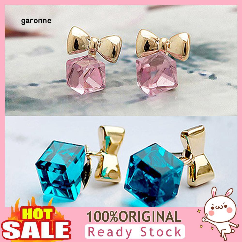 Khuyên tai nơ đính đá phong cách trẻ trung thanh lịch dành cho nữ