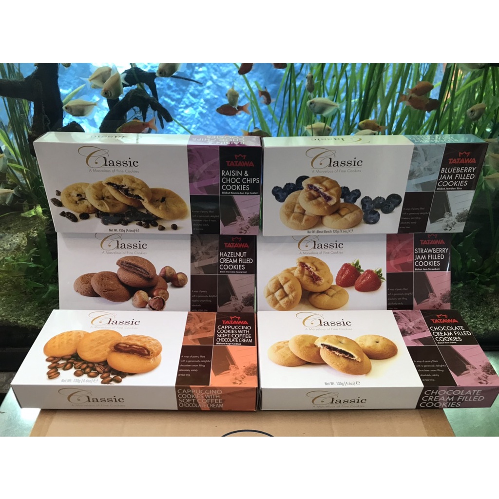 Bánh Quy kem Nhân Hạnh Nhân Hazenut Cream Filled Cookies Tatawa Classic (Hộp 130g)