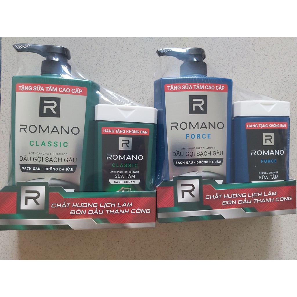 (Chọn mùi) Romano - Dầu gội Hương nước Hoa 650 g + Tặng chai tắm 150g