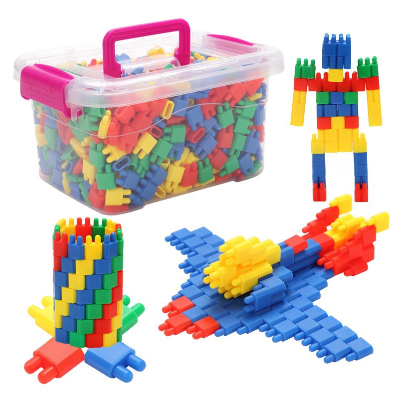Hộp đồ chơi lắp ráp luyện trí thông minh tai thỏ. Đồ chơi xếp hình lego cho bé.