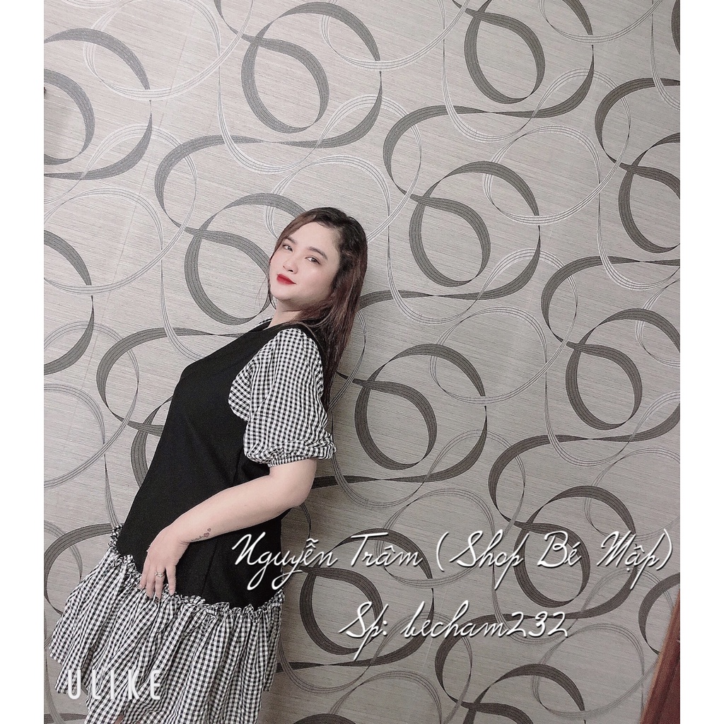 Đầm Suông Đuôi Cá Phối Caro Bigsize 67-87Kg