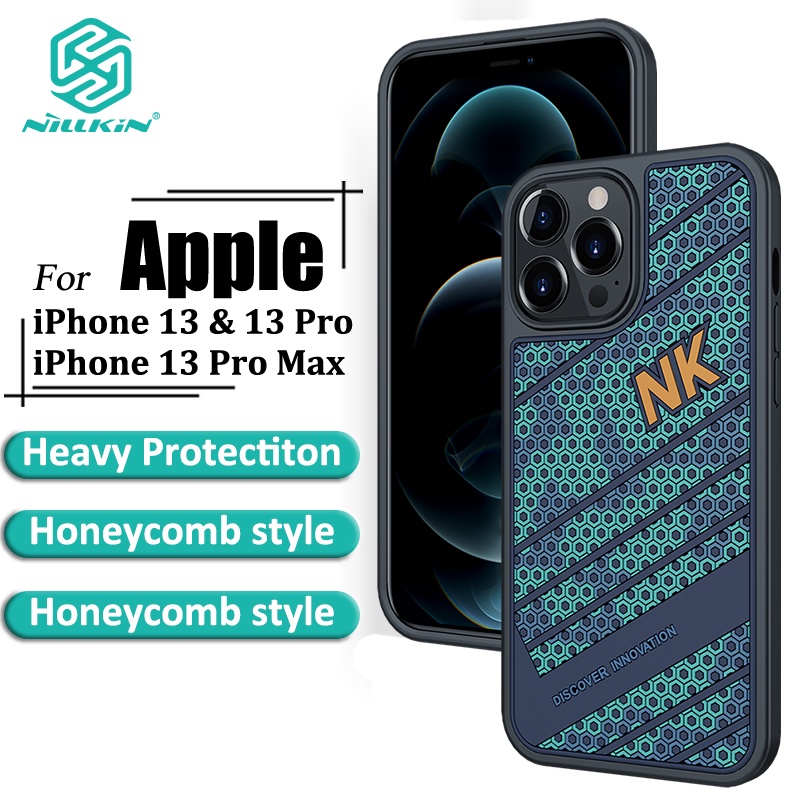 Ốp điện thoại Nillkin Striker dành cho iPhone 13 Pro Max / 13 Pro / 13 kết cấu kiểu tổ ong hình học chống sốc
