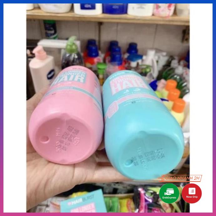 Cặp 2 chai dầu gội xả HAIR BURST xanh-hồng
